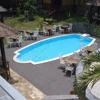 Recycled plastic HDPE wood fiber decking wood like feeling plastic flooring with wood grain sanding texture