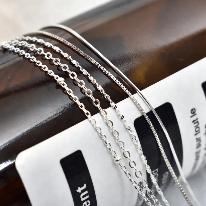 

925 sterling silver chain, sterling silver box chain,necklaces sterling silver 925 accessory, As picture show