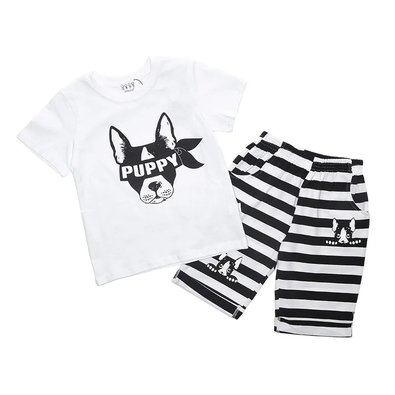 

Fashion Design Wholesale Dog Print kids summer pajamas