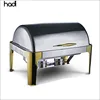 UAE catering supplies copper serving ware gold buffet warmer rectangle cheffing dishing buffet