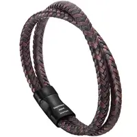 

murtoo Mens Bracelet Leather Braided, Brown and Black Leather Bracelet for Men