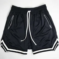 

custom sublimation casual sports basketball shorts with zipper pockets