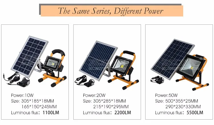 Outdoor ip65 rechargeable color changing 30w led solar flood light