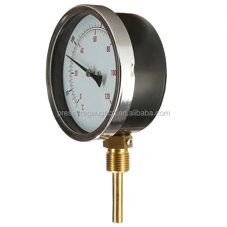 Bimetal Hot Water Temperature Gauge Stem With Removable Thermowell