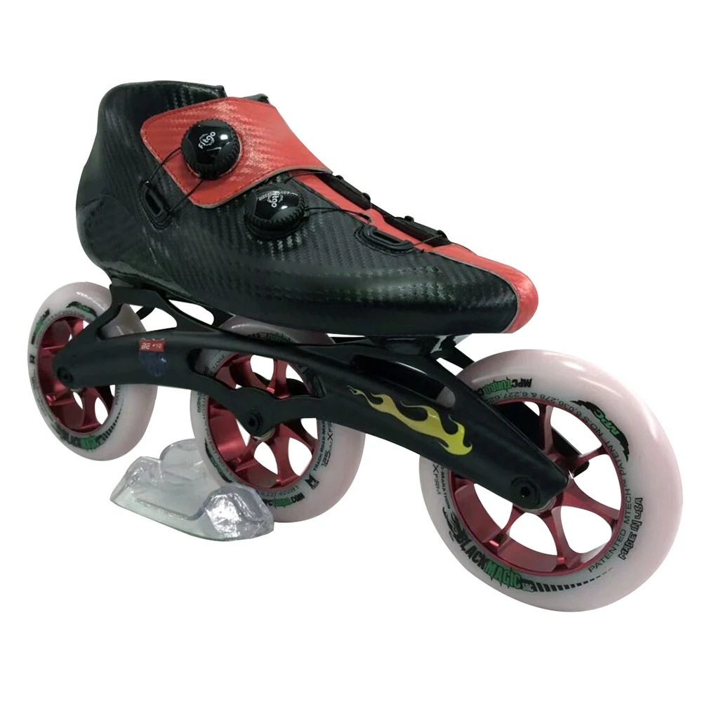 
Self locking 3 wheels with carbon fibre frame inline speed skates 3 wheel roller skate  (60844478408)