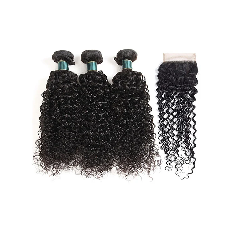 

Cuticle Aligned Hair Bundles With 4x4 Lace Closure Online Shopping Free Shipping Brazilian Loose Deep Water Wave Kinky Curly
