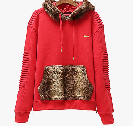 

Streetwear lifestyle red color fleece hoodie