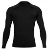 Men Black Blank Long Sleeve Tee Top for Custom Printing Your Logo Design Photos Quick Dry Fit Yoga Shirt Running Top