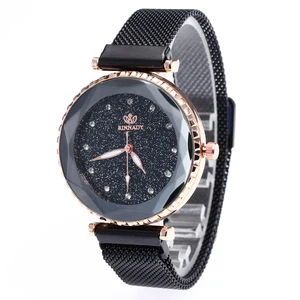 WJ-7869 With Rhinestone Starry Sky Face Design Women Handwatches Attractive Wonderful Pretty Magnet Buckle Lady Watch