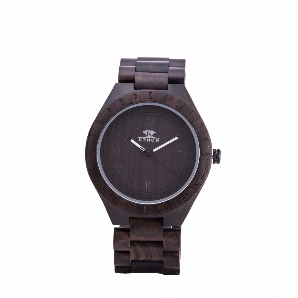 

2016 new design luminous black sandalwood watch for gift