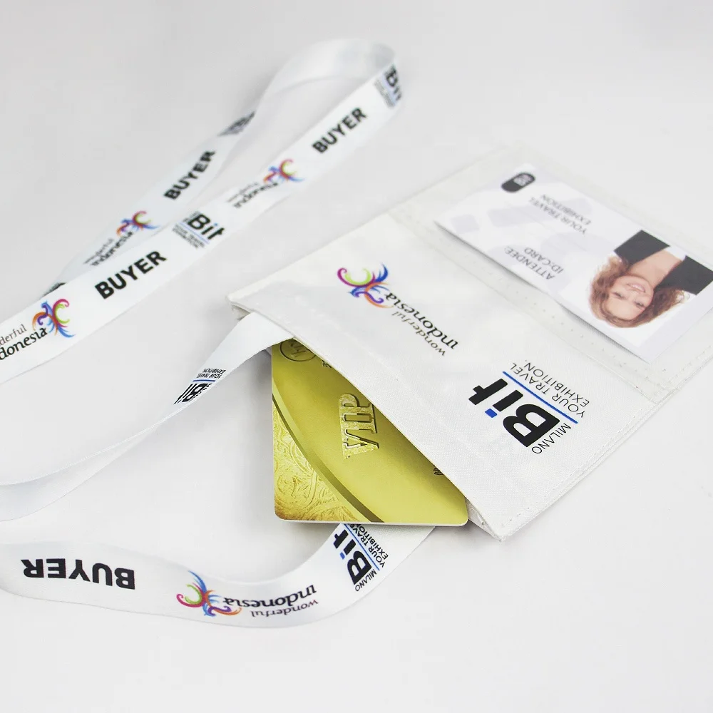 
Promotional customized logo card neck wallet badge holder with lanyard 