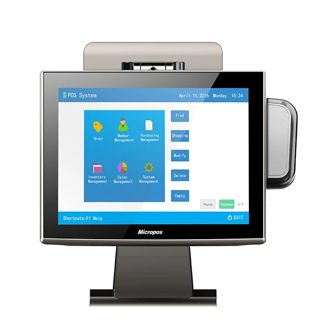 

Micropos T15 factory wholesale  lcd touch screen monitor, Black /white