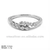 [RZU-0982] 925 Sterling Silver Ring with CZ Stones, Stone Setting Ring, Bijouterie, Real Silver Ring