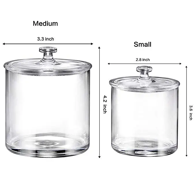 Premium Acrylic Apothecary Jars Set Of 3 Crystal Clear Plastic