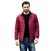 2019 Fashion Jackets Men Stand Collar Zip Up Solid Plain Packable Ultra Light Down Winter Man Jacket