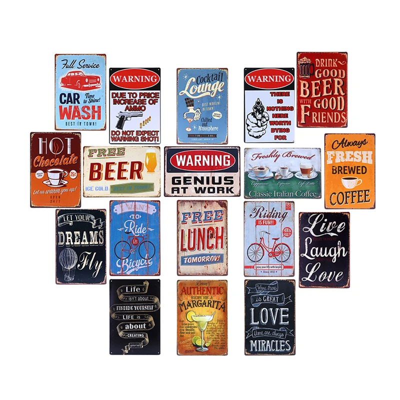 
Ready to ship 20x30cm vintage retro tin signs metal plate for restaurant/bar wall decoration  (60766018401)