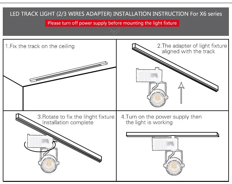 High definition commercial bookstore track light led 28w