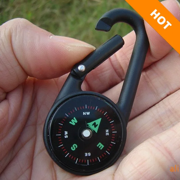 

Portable compass carabiner guides for high quality compass and mountaineering features