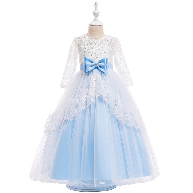

Kids Party Wear Frocks Image Smocked Children Clothing Wholesale 9 Year Old Children's Dresses LP-203, As picture