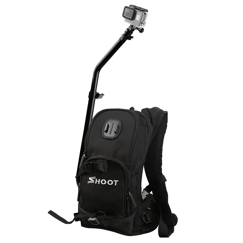 

SHOOT Orignal High Quality Black Selfie Backpack with Pole Stick for GoPro, Sjcam, Xiaomi Yi Action Camera