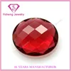 Hot Sale Oval Faceted Briolette Cut Ruby Red Glass Jewelry Stone