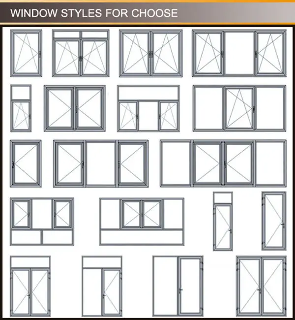 Decorative front double door/simple indian window designs patio aluminum shutter window
