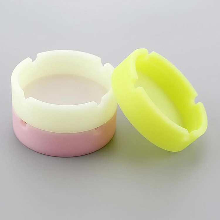 
Factory custom printed cheap glow in the dark silicone round ashtray 