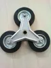 6"solid tyre for six wheel hand trolley climbing stairs+steel spoke
