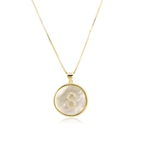 

Factory wholesale 26 letter white shell choker necklace gold plated