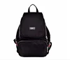 Fashion solid color metal logo multi-pocket Nylon day backpack