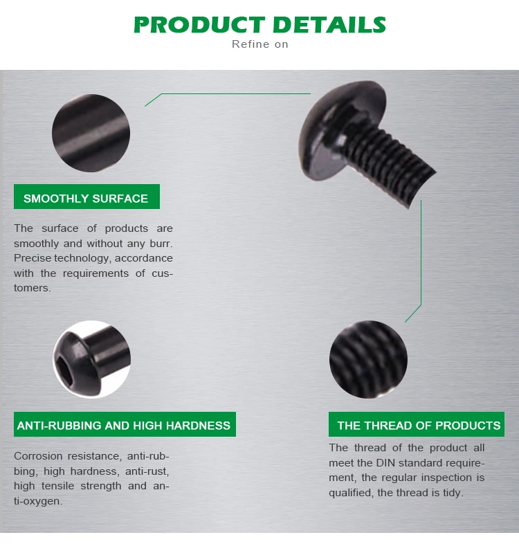 Round Head Metal Black Chicago Screws