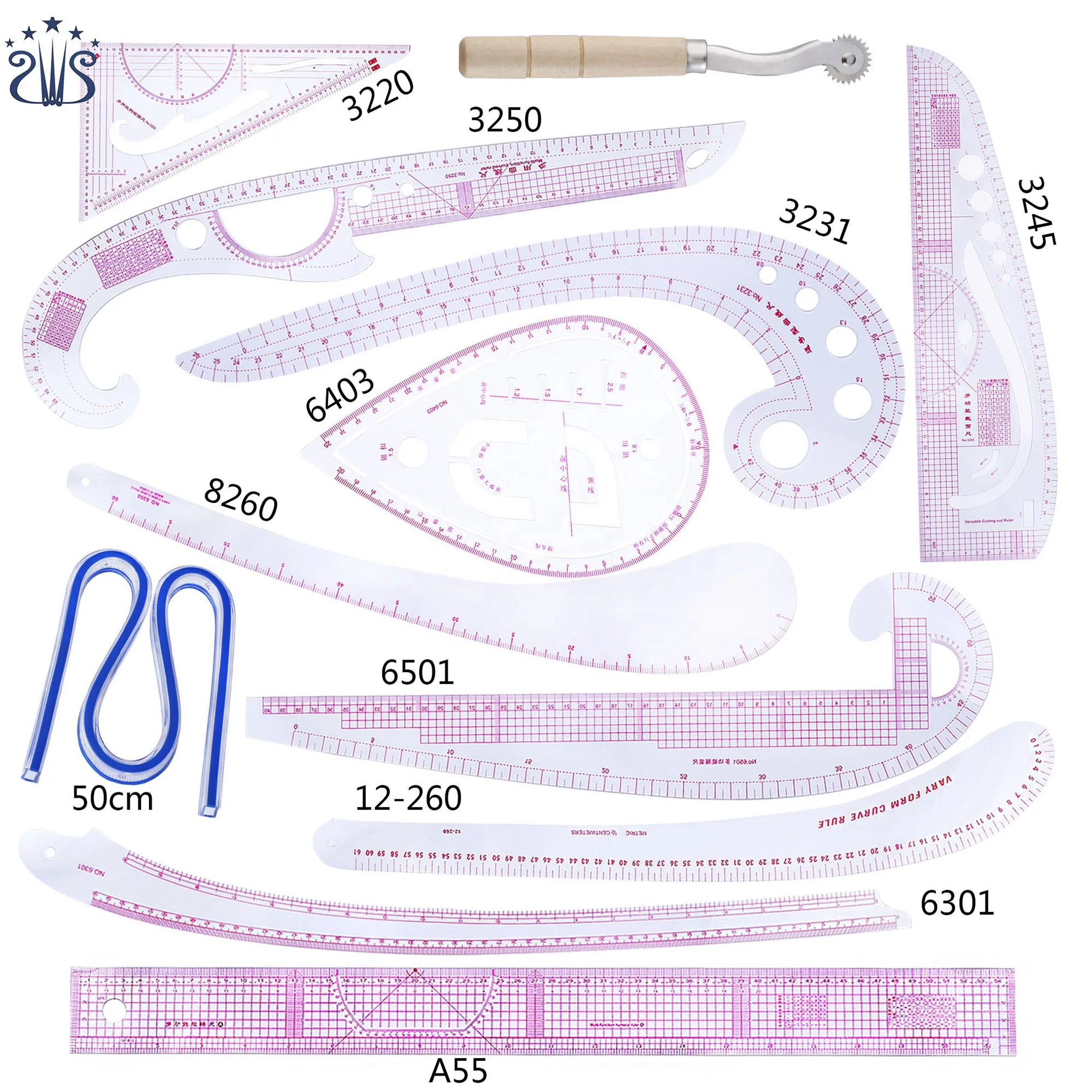 
CZ 08 French Sewing Measuring Curve Ruler Set 3220/3250/3245/3231/6501/12 260/6301/6403/8260  (60807439661)
