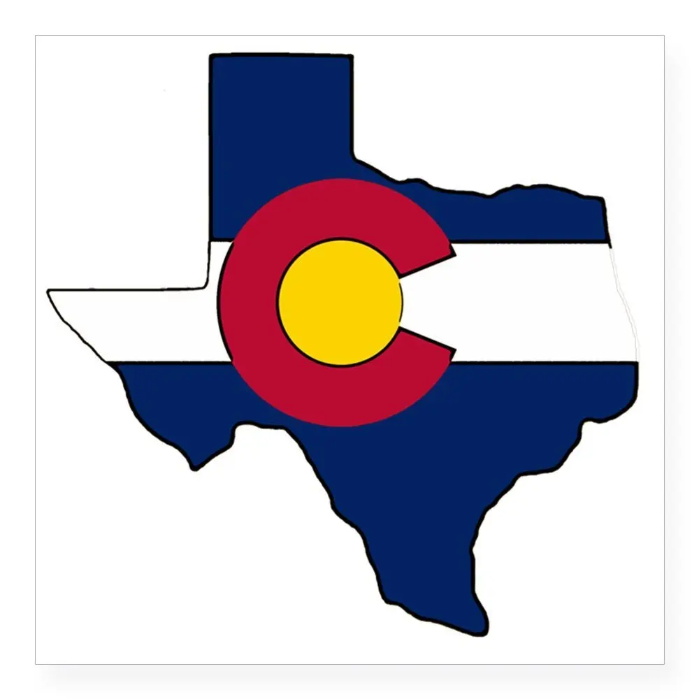 CafePress - Texas Colorado Flag Square Sticker 3" X 3 - Square Bumper ...