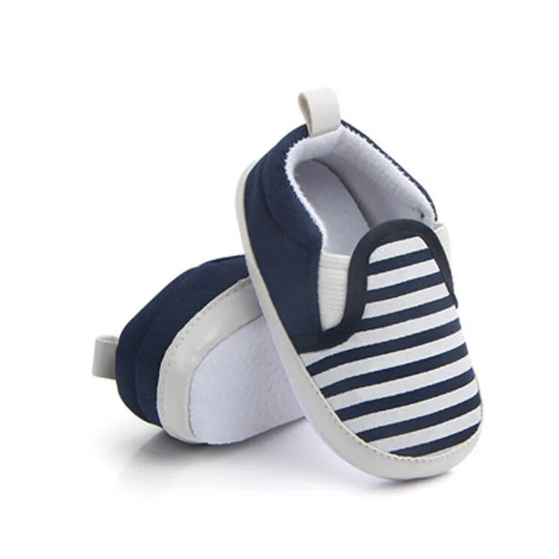 

Brand New Pram Newborn Toddler Baby Girls Boys Kids Infant First Walkers Striped Classic Shoes Loafers Casual Soft Shoes DS19