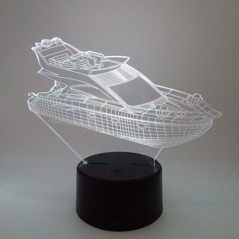 Wholesale 3D Lamp Night Light Barge Pattern Customizable Decoration for Entertainment