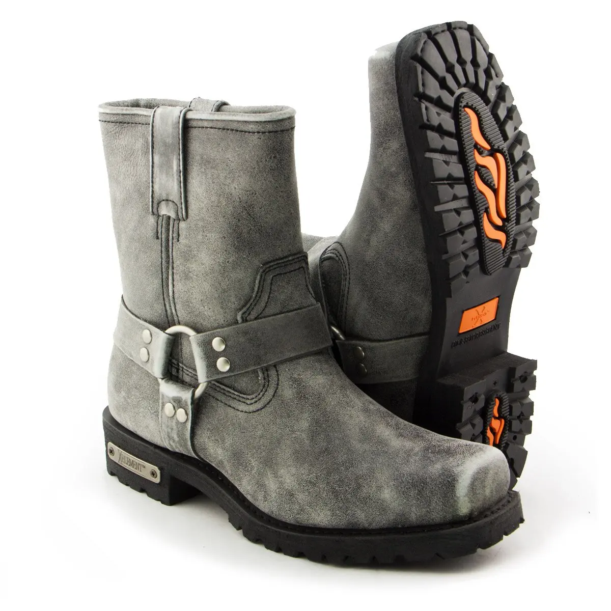 stone washed leather boots