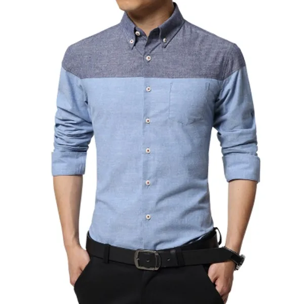 2017 Mens Simple Pant Shirt New Style Color Combination Buttons Shirts ...