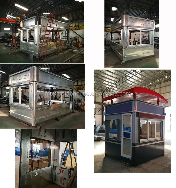 Police Box Design Security Guard House With Tables And Desks Inside