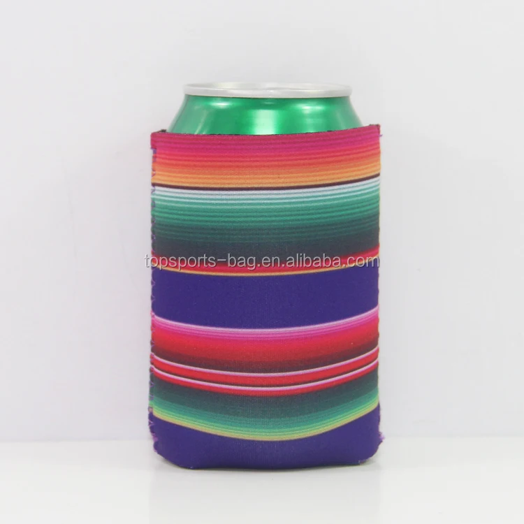 

2021 New Design Stripes Patterns Neoprene Beer Bottle Holders Folding Collapsible 12 oz Can Cooler Sleeves for Party, Any pantone color or multicolor