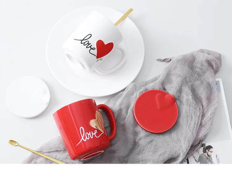 Cup with Heart-Henkel print favorite Man Heart Motif Gift Idea 