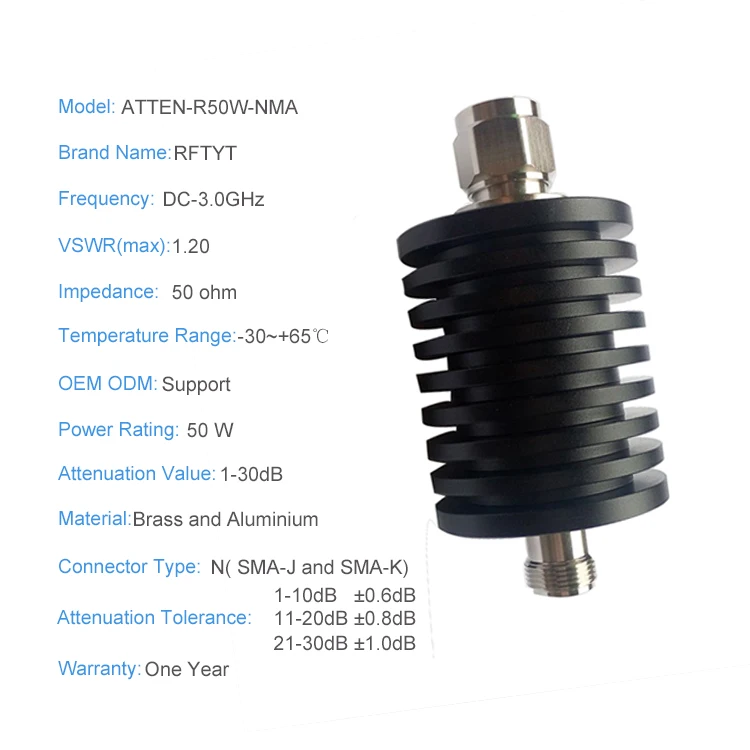 Rftyt Wifi Modem Dc3ghz 50 Ohm 50w Rf Coaxial Fixed Attenuator Buy