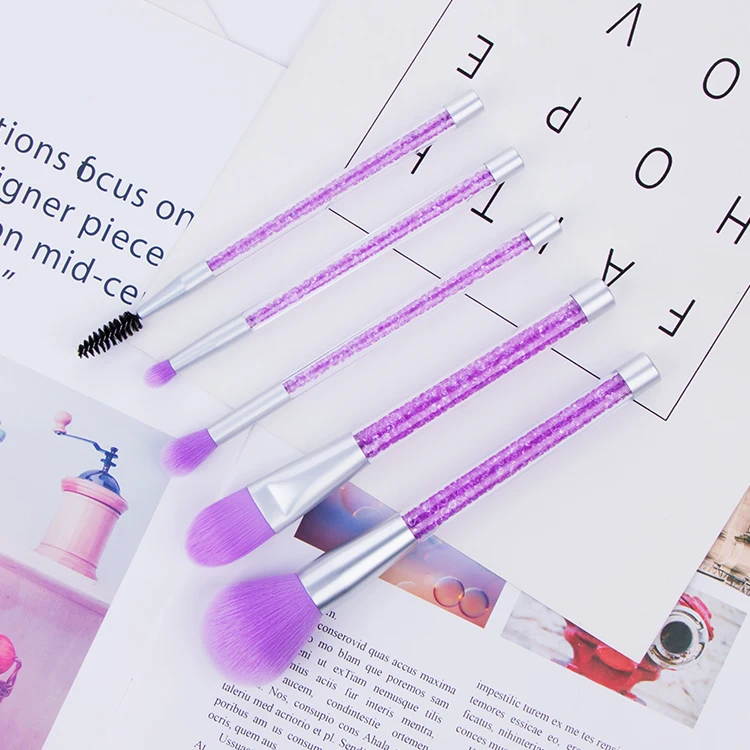 

Fashion Go Hiking 5pcs Lavender Crystal Handle Blender Makeup Brush