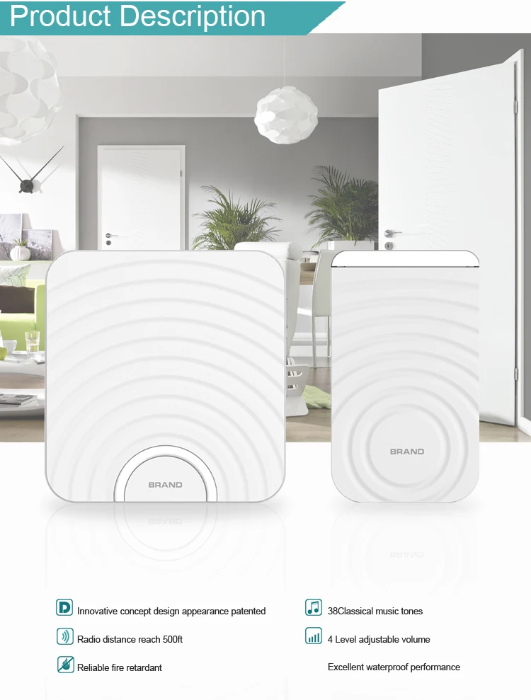 MP3 Wireless Doorbell with DIY Ring Tone