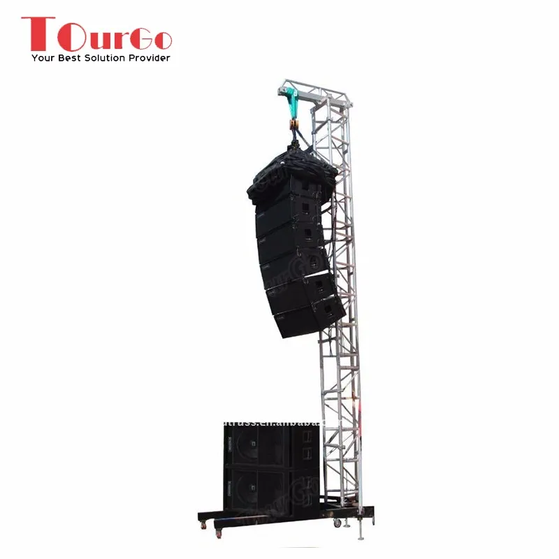 Tourgo Portable Aluminum Audio Line Array Truss Lift Tower For Hanging