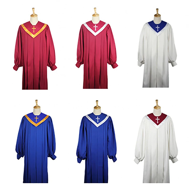 Matte Fabric Fluted Cuff Sleeve Choir Robe With Stole Buy Wholesale