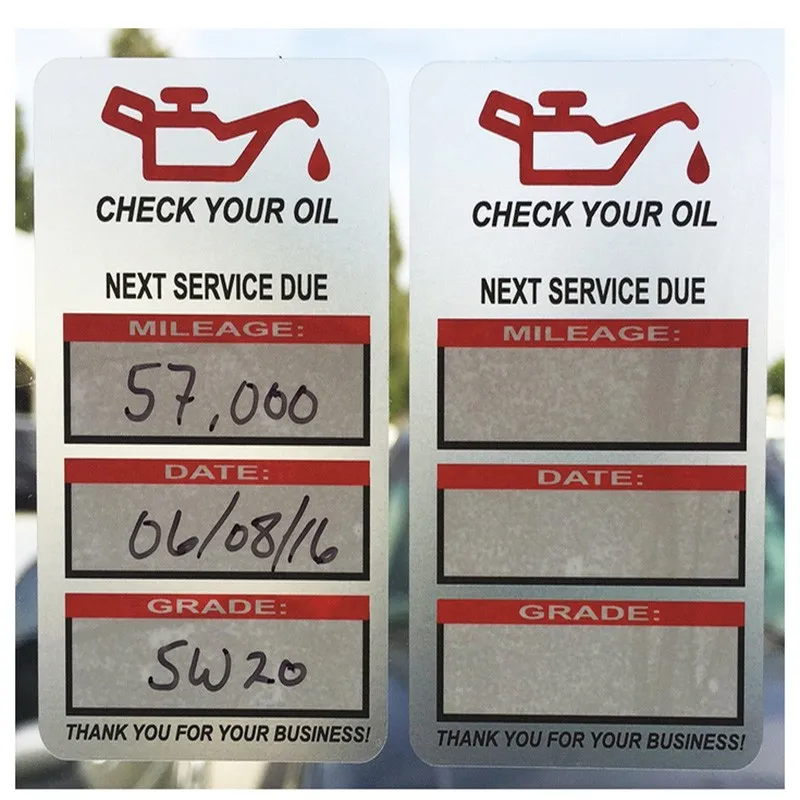 New Design Adhesive Oil Change/service Reminder Pvc Stickers 8 Rolls Of