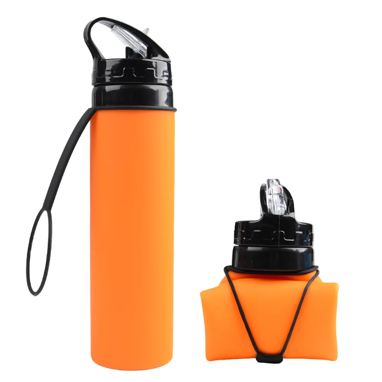 

Amazon Hot Sell BPA Free Silicone Collapsible Water Bottle, Customized color