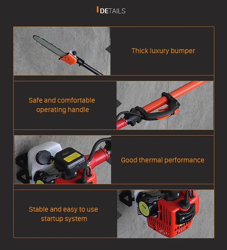 HUSTIL 52cc Multifunction purpose 4 in 1 tools brush cutter MPT520