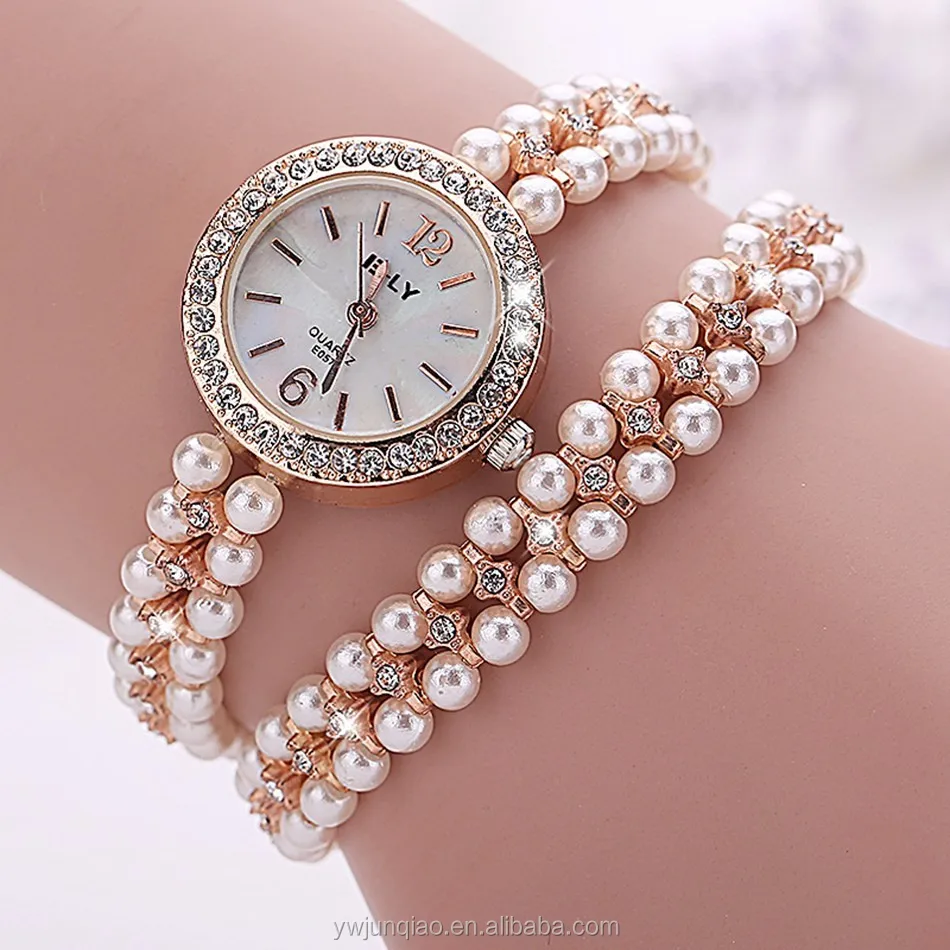 2016 New Brand Gold Watch Pearl Luxury Gemstone Bracelet Wrist Watches ...