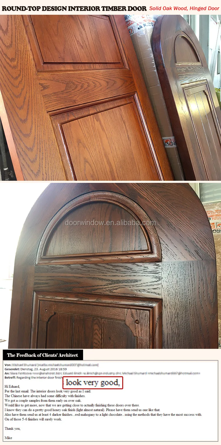 american red oak knotty alder pine cherry teak wood arched top Carving Design Wooden Simple Interior simple bedroom door